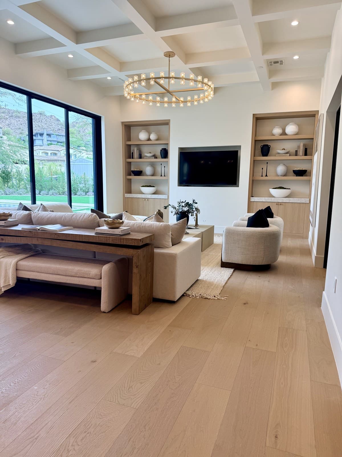 Great Room with Ring Chandelier